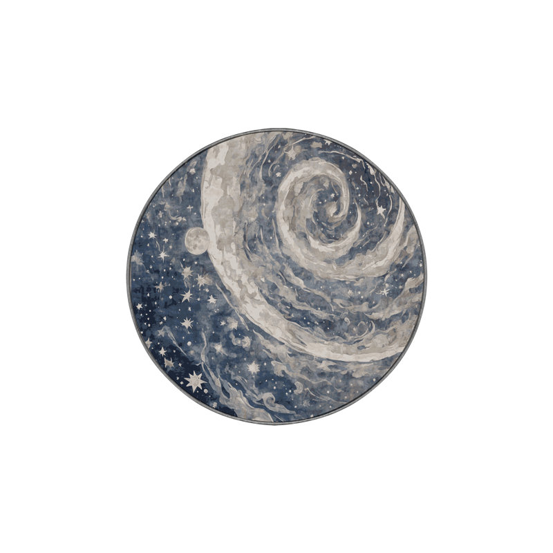 Silky Soft Plush Gray Area Rug, Round 5'