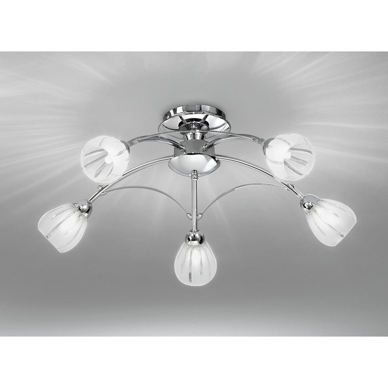 Hortense Glass Semi Flush Mount, Chrome