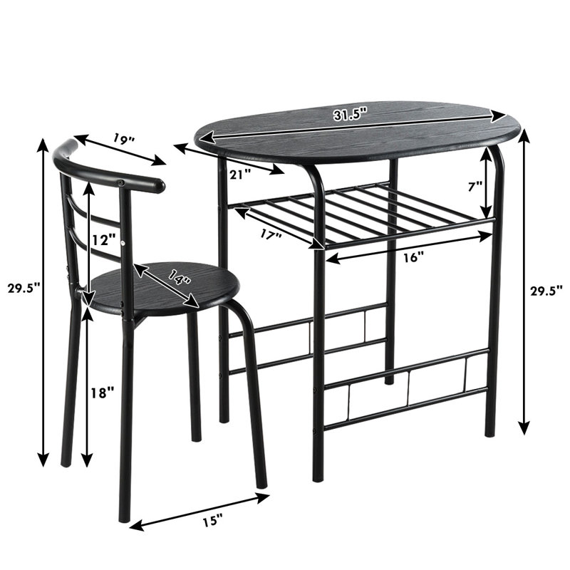 Ensemble repas 2 personnes Jaivik, Noir