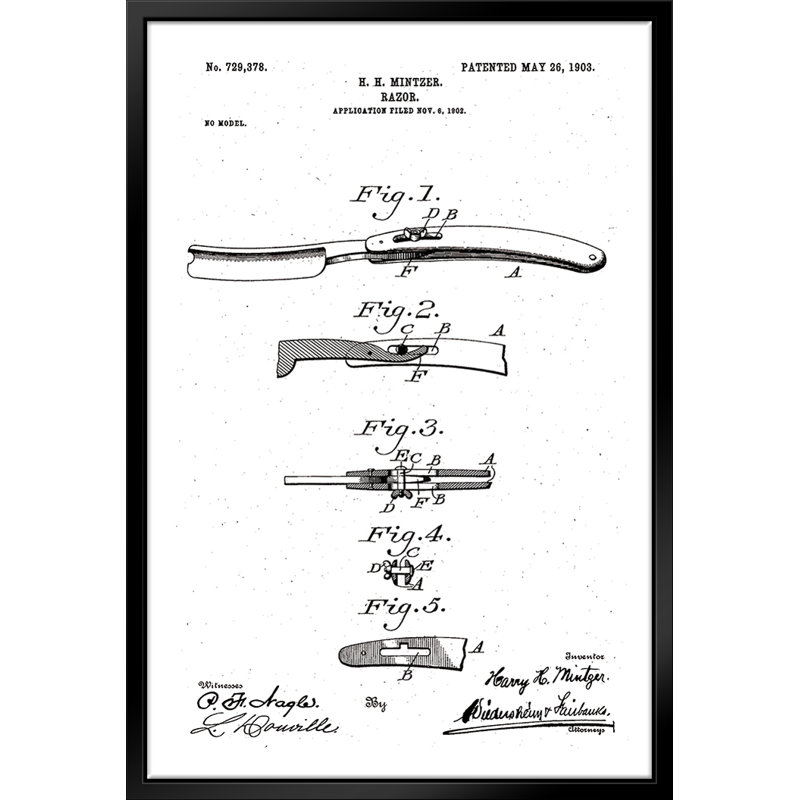 «Razor Brevet - Floater Frame», impression sur toile
