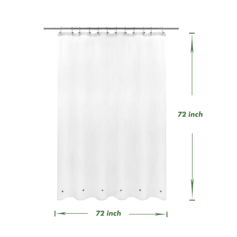 8G PEVA Solid Color Single Waterproof Shower Curtain Liner, Frost, 72"H x 72"W