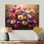 Bouquet radiant jaune coquelicots roses - salon d'art mural coquelicots