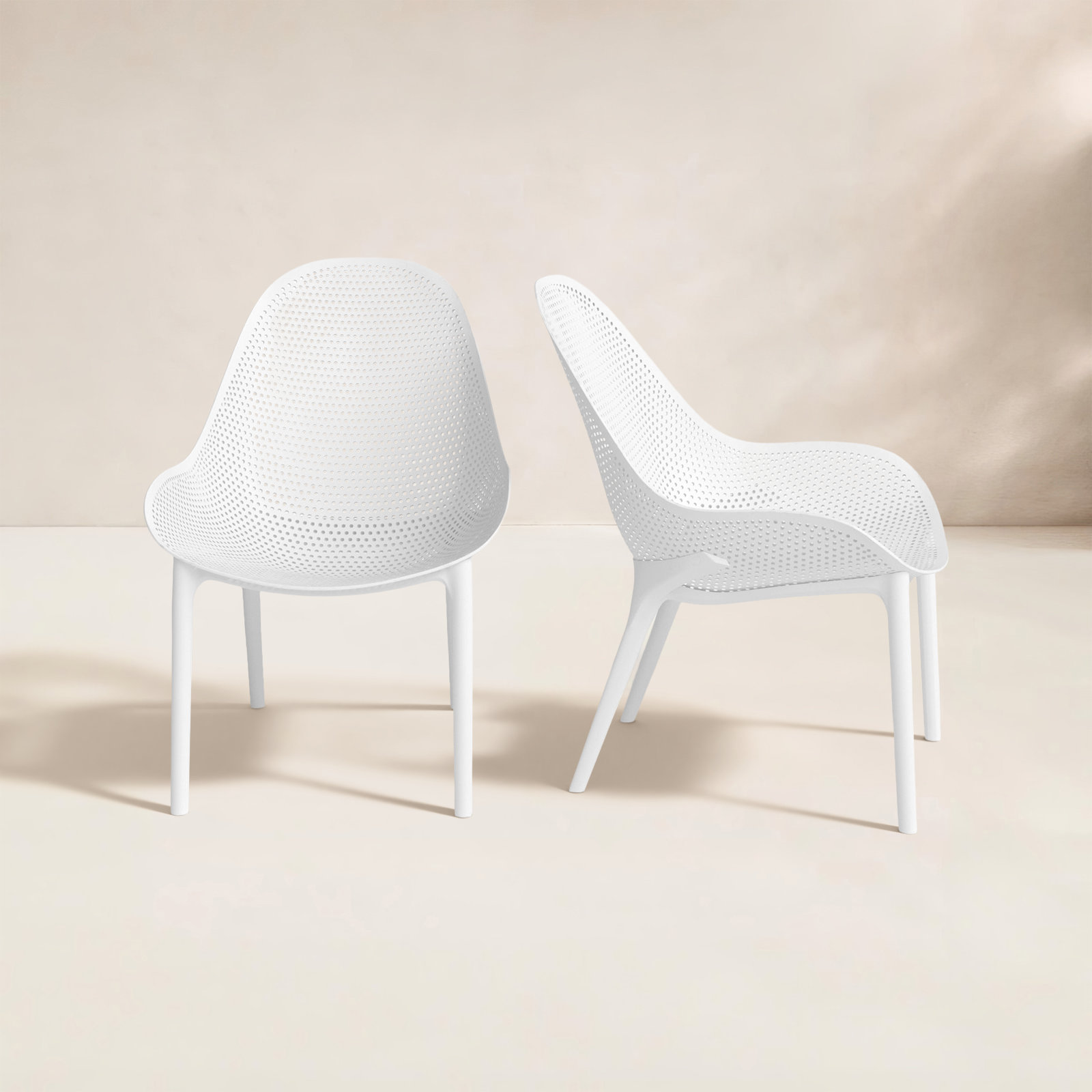 Farrah Outdoor Armless Lounge Chair, White