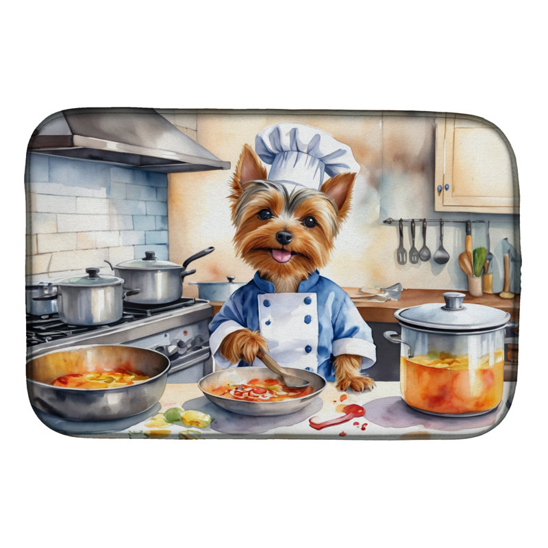 Silky Terrier The Chef Dish Drying Mat