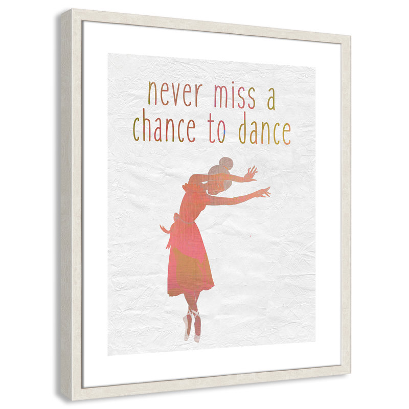 Impression sur papier Dance B, H 24,5 po x l 20,5 po x P 1,18 po, Encadré de boîte à grain de bois blanc