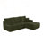 96" L-Shape Cloud Sectional Couch with Chaise, Cup Holders & Pockets
