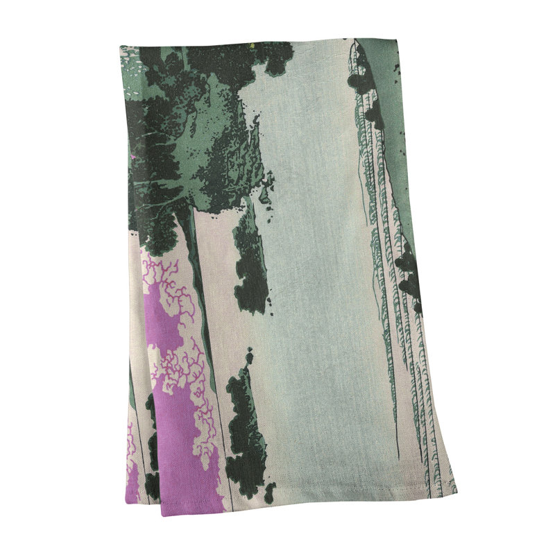 Hague Tea Towel Kitchen Towel, Poly Twill, Green/Pink