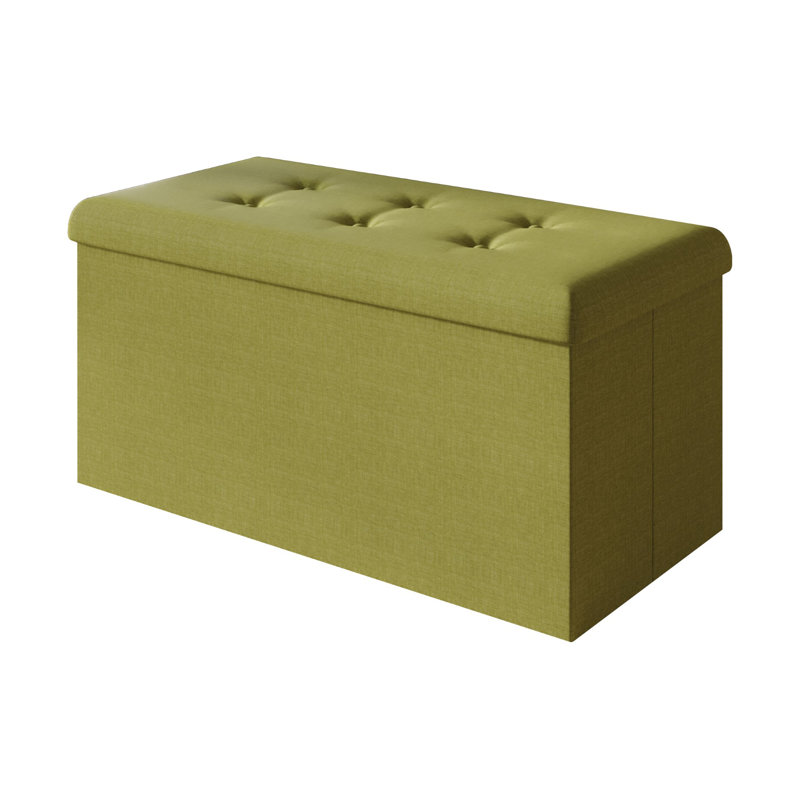 Banc de rangement rembourré Millett, Lin citronnelle