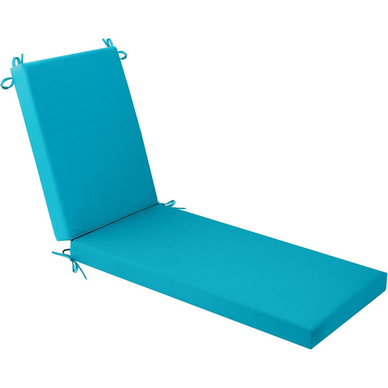 80" Outdoor Chaise Lounge Cushion Olefin Fabric Waterproof Fade-Resistant, Blue