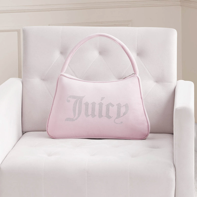 Juicy Couture Purse Shaped Decorative Pillow, Light Pink, Novelty