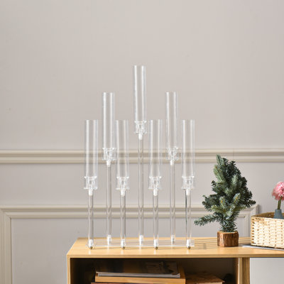 7 Arms Acrylic Candle Holders,Fit Led Candle (26.5" Tall)