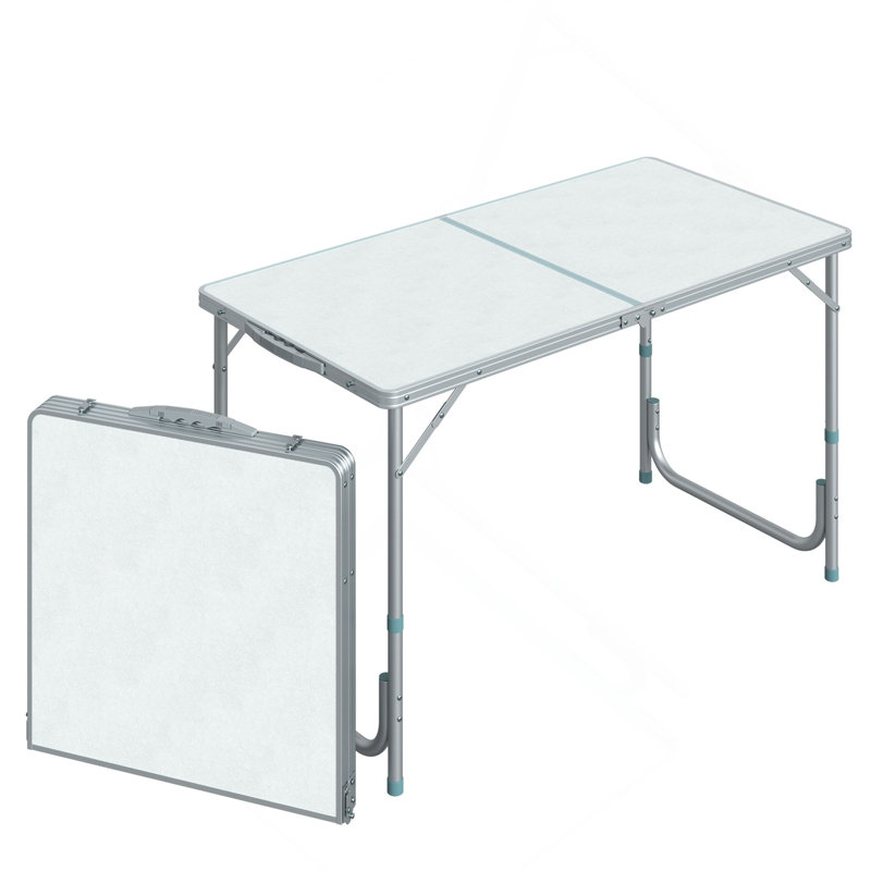 Table de camping pliante réglable en hauteur, table portable légère avec poignée de transport, table de camping pliante pour l'extérieur