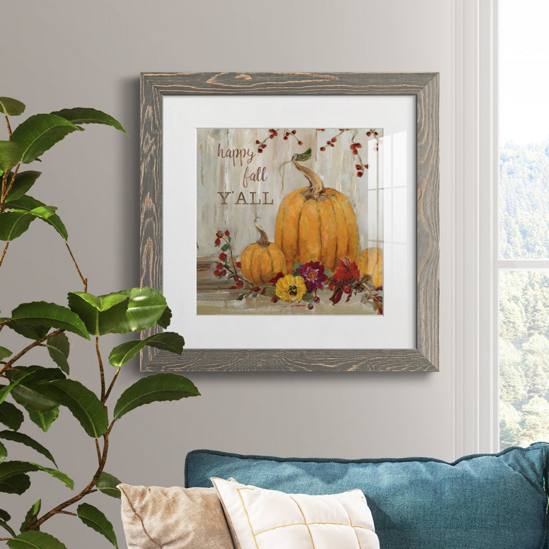 Autumn Dinner - peinture encadrée, H 35,5 po x l 35,5 po x P 1,5 po, Cadre gris