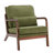 Upholstered Linen Blend Accent Chair with Wooden Legs and Lumbar Pillow-1193044491