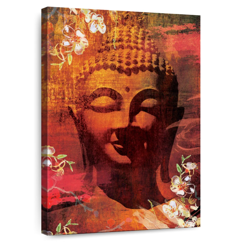 Leisha Flowery Buddha Head II, 39" H x 26" W