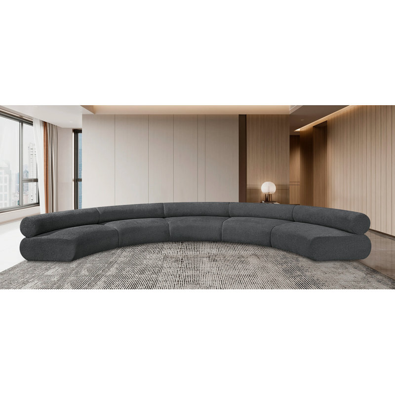 Canapé modulaire rembourré Bale, Tissu gris chenille