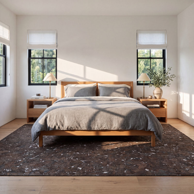 Authentic Cork Wallpaper, Espresso Brown/Silver
