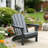 Sturdy Grey Adirondack Folding Chair, Weather-resistant Hdpe For Backyard, Camping