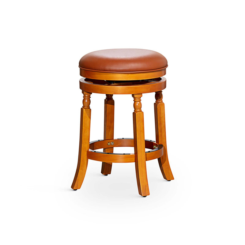 Tabouret de bar Syndra, Naturel, Selle, Tabouret de comptoir (siège d'une hauteur de 24 p