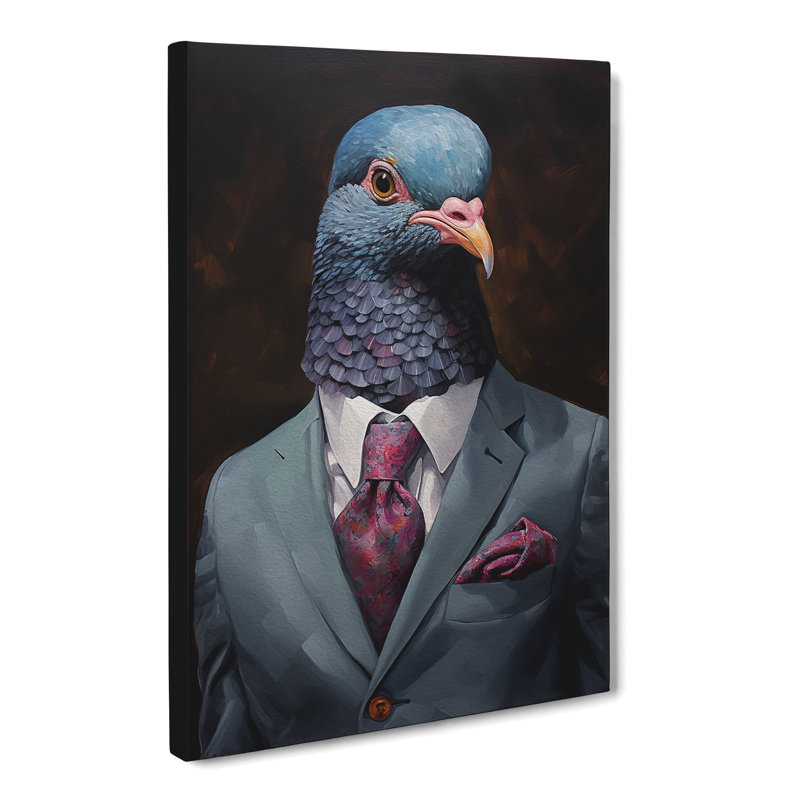 Pigeon In A Suit - Print, 50cm H x 35cm W x 3cm D