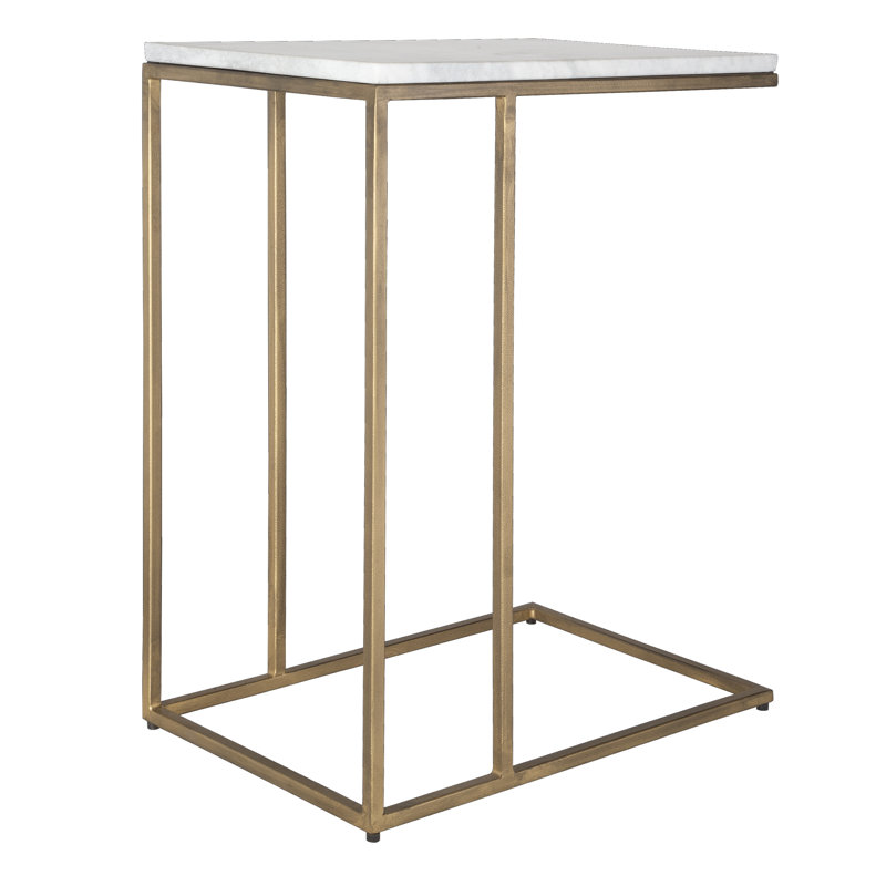 Clinton Marble End Table, Brass