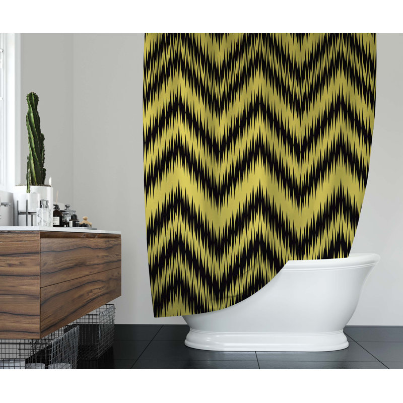 Rideau de douche simple à chevrons, H 90 po x l 70 po
