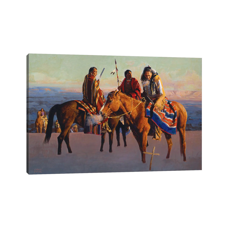 «White Mans Way» par David Mann - peinture sur toile tendue, H 40 po x l 60 po x 1,5 po