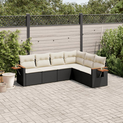 Ensemble de canapé de jardin Vidaxl noir, crème