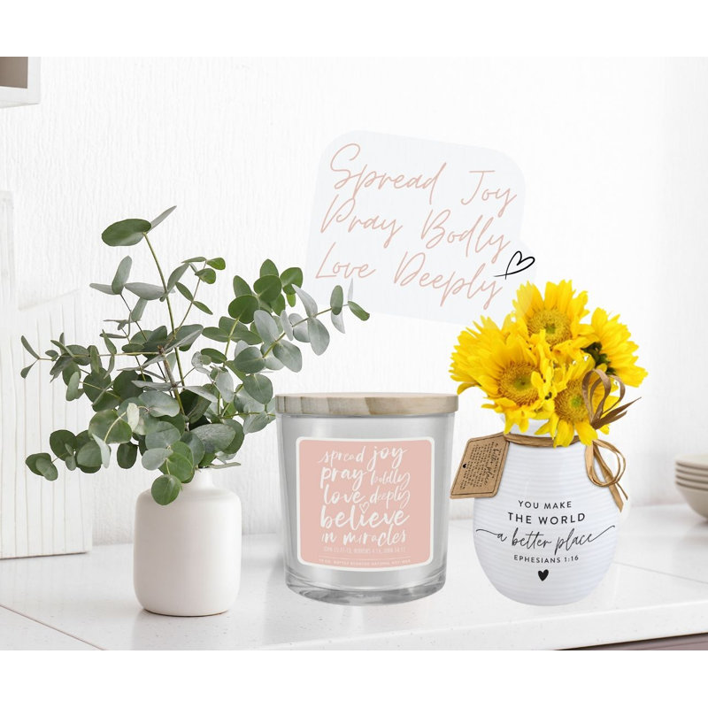 Fresh Scented Jar Candle with Glass Holder