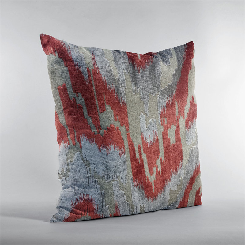 Abstract Linen Outdoor Throw Pillow, 16" x 16", Square