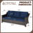 3-Seat Outdoor PE Wicker Sofa with 4" Blue Cushions and Adjustable Feet-1311361616