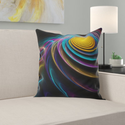  Coussin décoratif abstrait avec fractales colorées 3D