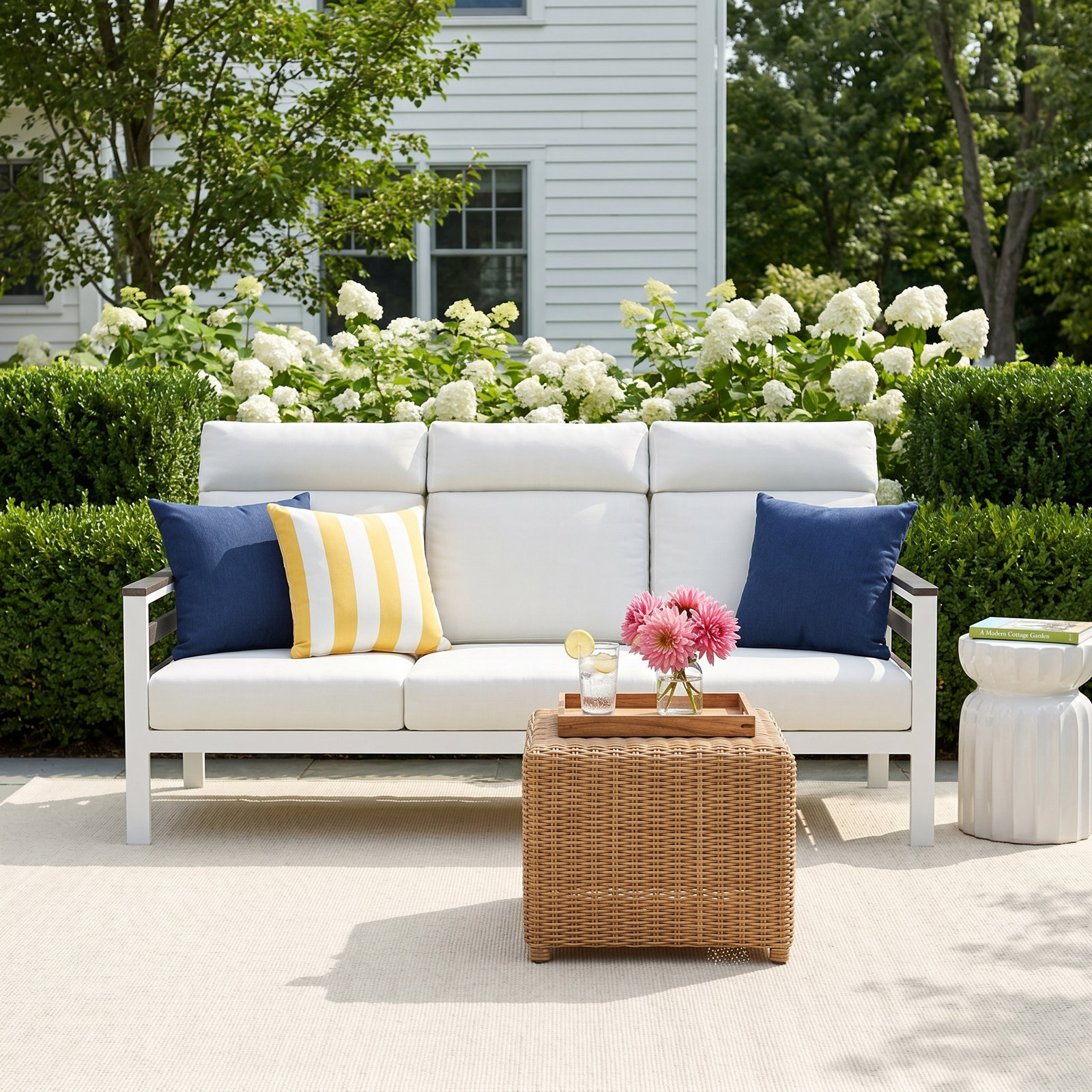 Townsend 80" Sunbrella® Patio Sofa, Gray, Bliss Dew