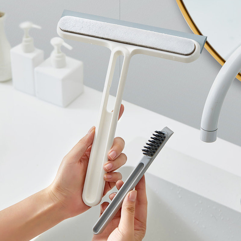 Rack 3-en-1 brosse de nettoyage en verre multi-usage avec poignée, brosse de nettoyage de fenêtre, outil de nettoyage de fenêtre coulissant Brosses pour nettoyer la cuisine