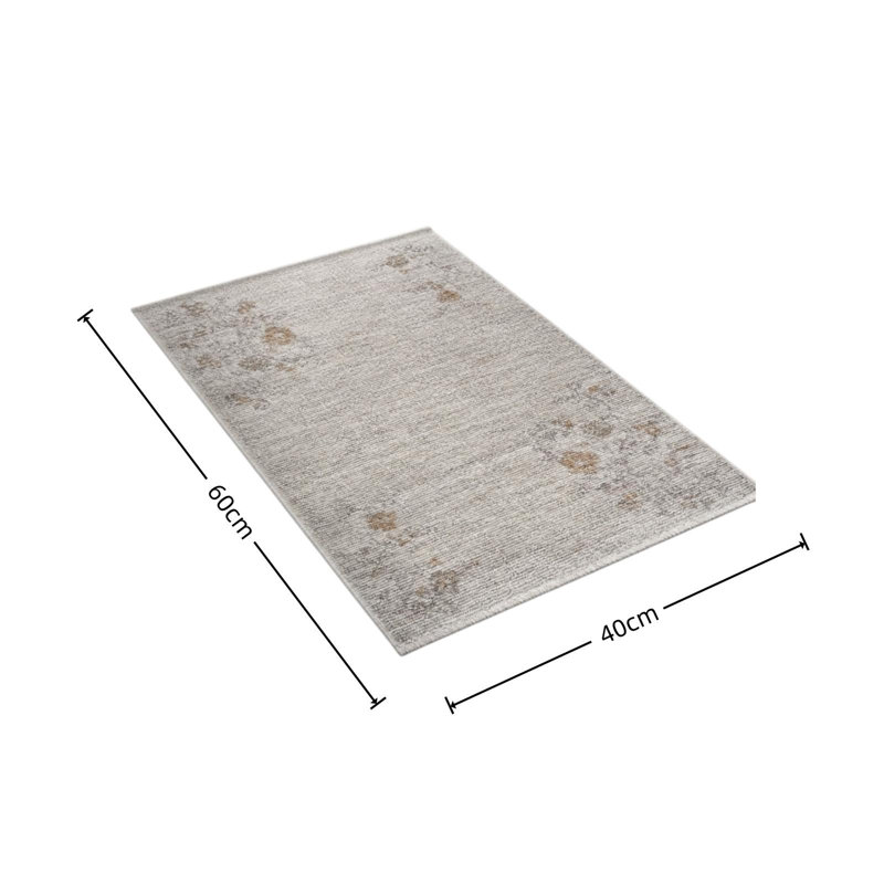 Petit tapis d'entrée à capuchon, style floral vintage, profil bas, lavable, non petit, pour cuisine, salle de bain, porte d'entrée. Parfait pour la cuisine, la salle de bain et la porte d'entrée.
