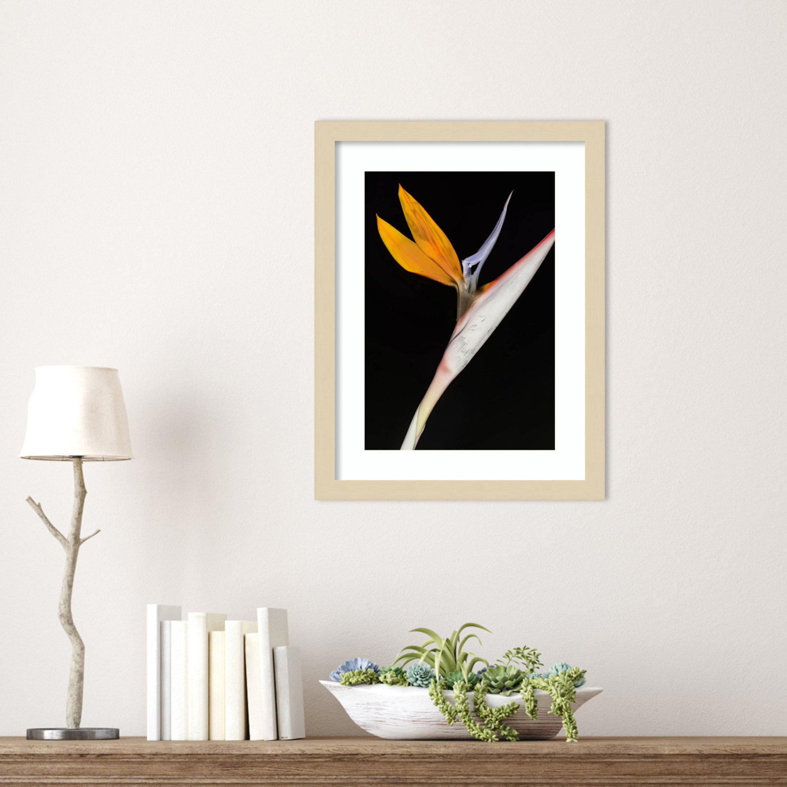Olcott "Bird of Paradise" Print, Brown, 17" H x 13" W