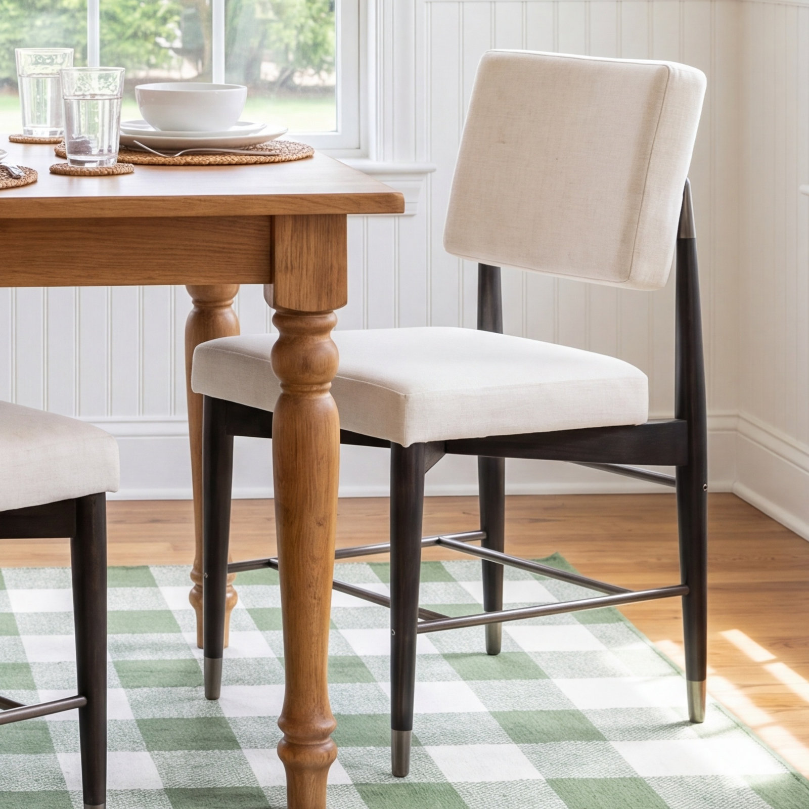 Kasch Oak Dining Chair, Havana Brown Leather