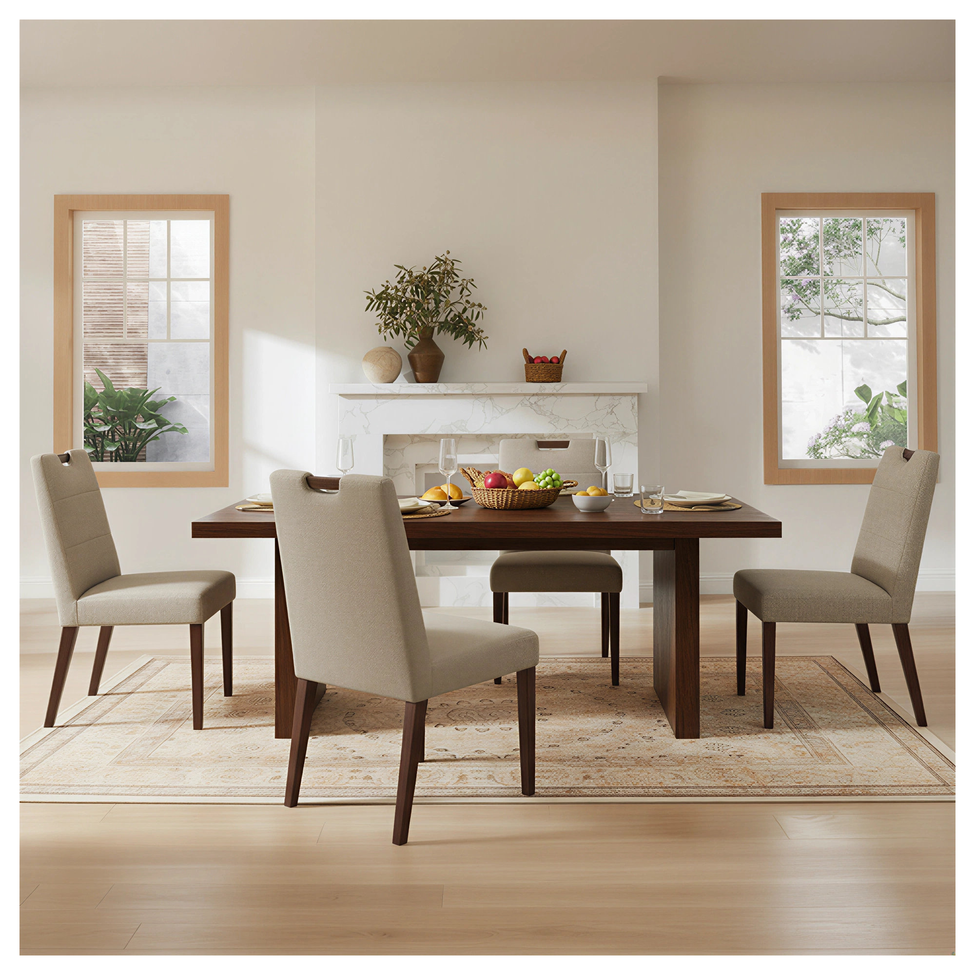 Hayes Upholstered Dining Chair Set Of 2, Effie Flax Performance Linen