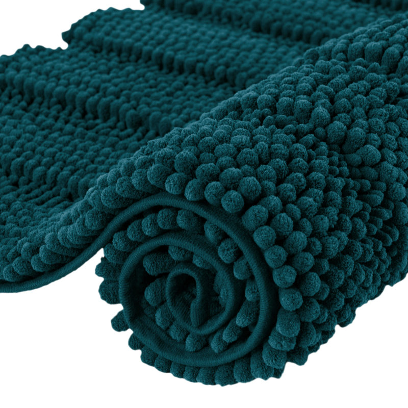 Ashmath Synthetic Non-Slip Bath Rug, Teal, 2cm H x 80cm W x 50cm D