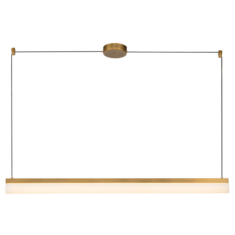 Nio 45-in Black dimmable LED Linear Pendant, Antique Brass