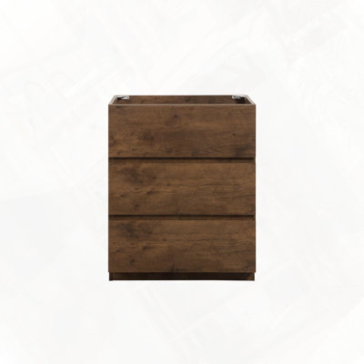 Armoire de plancher avec trois tiroirs préassemblés sans poignée