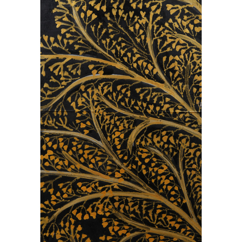 Peinture murale sur toile «Blooming Tree of Life Pattachitra» par Purna Chandra, art populaire de H 40 po x l 22 po