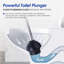 Ensemble de piston et brosse de toilette en acier inoxydable Ensemble de brosse et support de toilette et piston avec couvercle