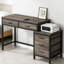 Bureau avec classeur à 3 tiroirs, conception compacte, rangement spacieux, égratignure, look industriel rétro