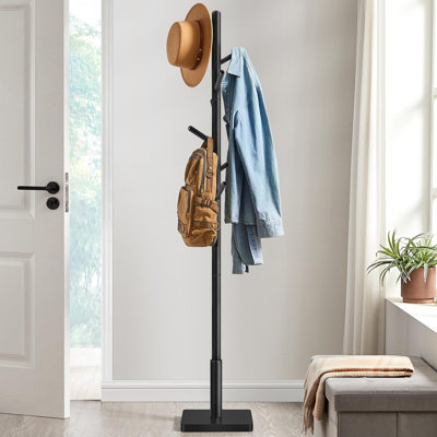 Trikomou Solid Wood 8-Hook Freestanding Coat Rack