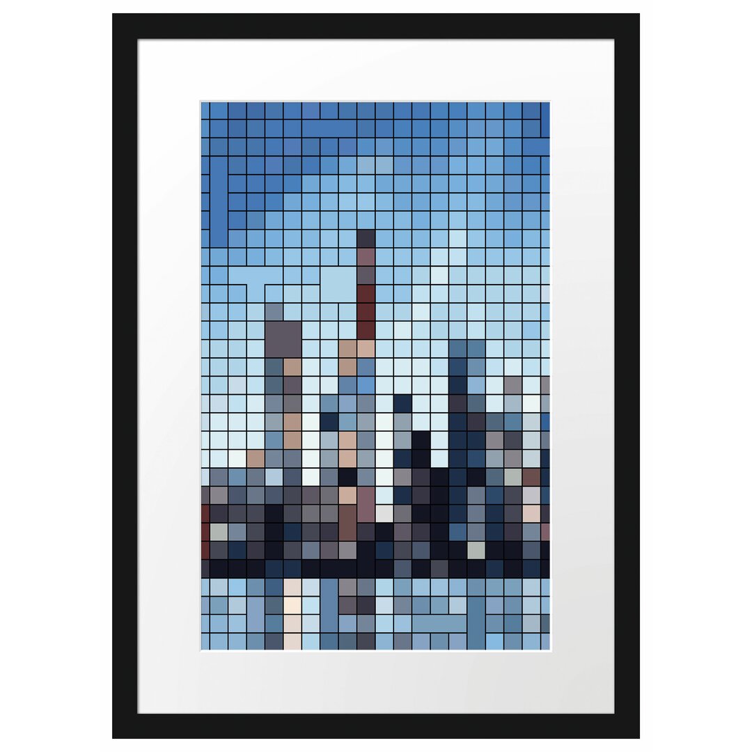 Gerahmtes Poster New York Pixel Skyline