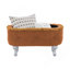 Banc de rangement capitonné à boutons avec repose-pieds pour vestibule confortable-128632977