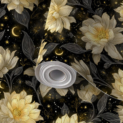 Papier auto-adhésif à peler et coller avec surface de fantaisie botanique élégante et auto-adhésive 17,7 po x 118 po (45 x 300 cm)