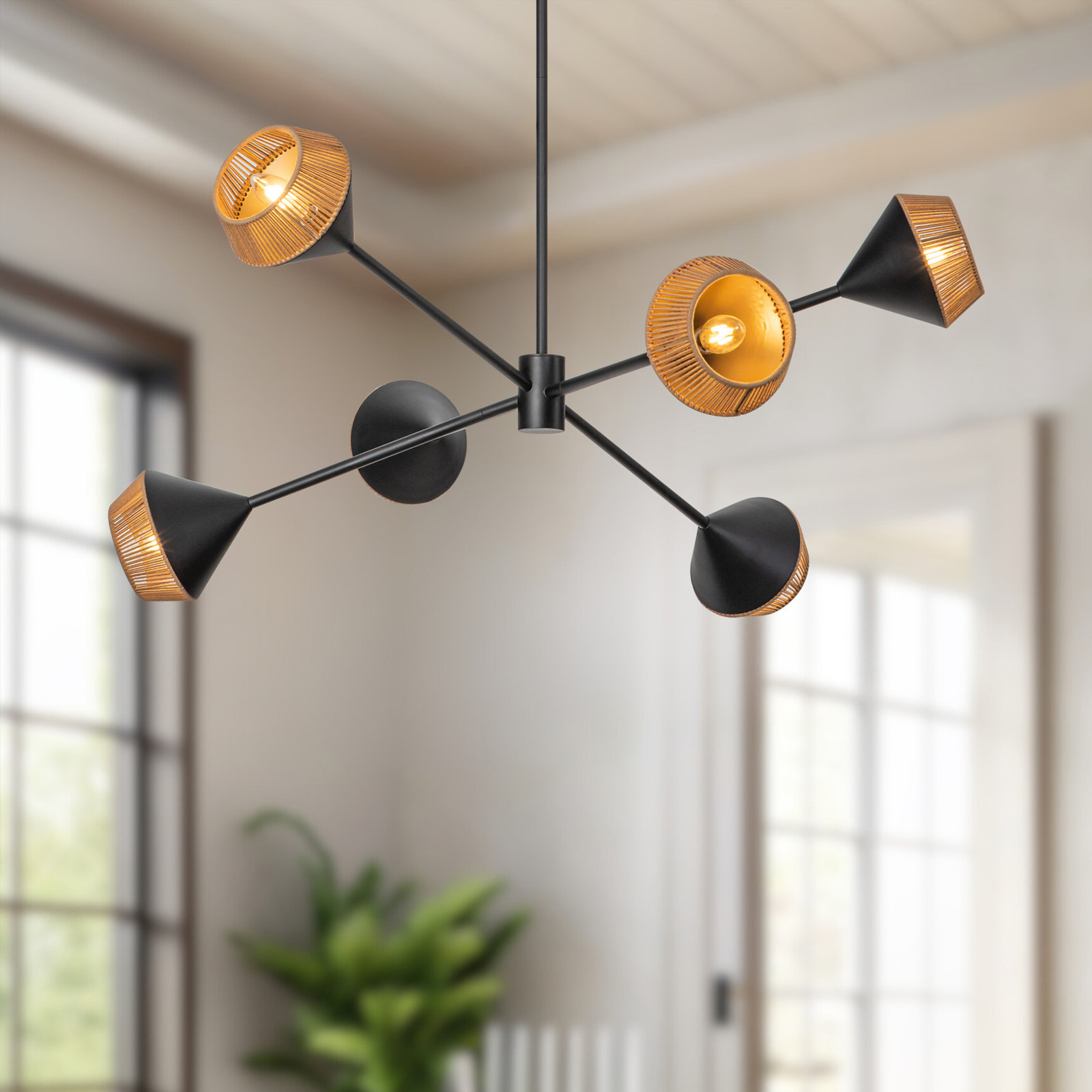 Keaz 6 - Light Sputnik Chandelier, Matte Black