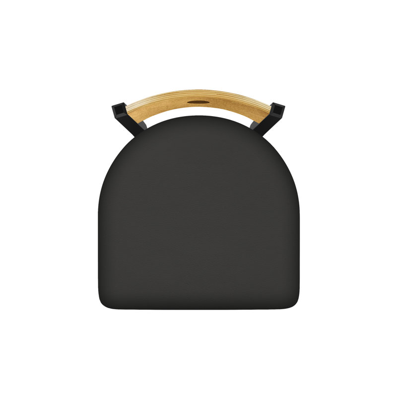 Tabouret pivotant Voltaire, Chêne naturel, Noir froissé, Siège en fer Canter / dossier moyen en érable